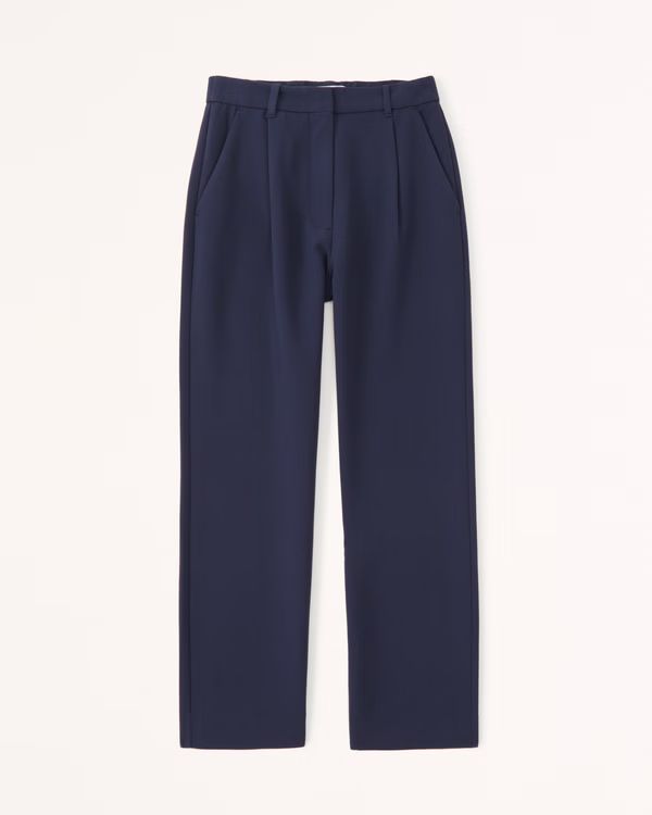 Women's Tailored Relaxed Straight Pants | Women's Bottoms | Abercrombie.com | Abercrombie & Fitch (US)