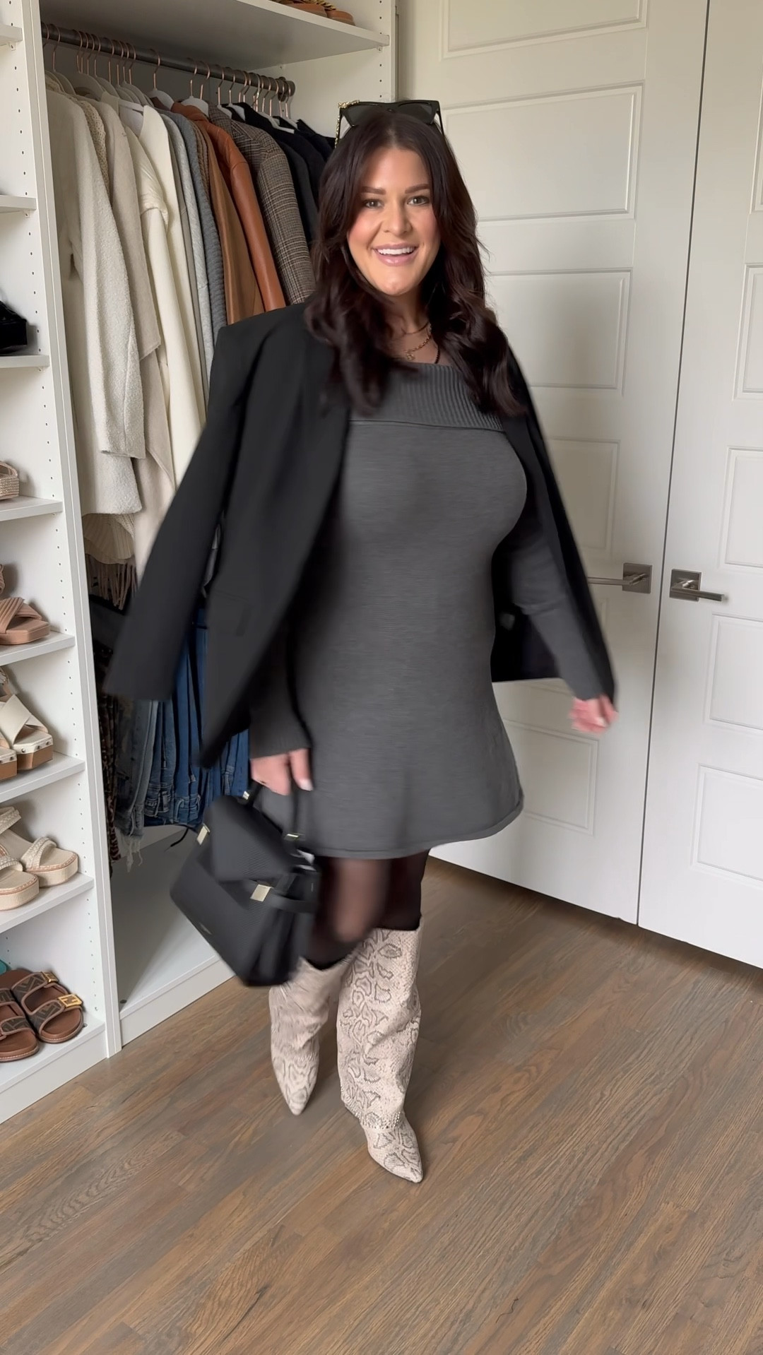Couldn’t resist this fabulous little sweater dress. Added a simple black blazer, tights and some boots for simple but chic look. 

Dress, Blazer & Tights: XL

Follow me on @shop.LtK for more casual size 14 outfits @curvestocontour

#littleblackdress #datenightoutfit #size16 #size14style #fallfashion #howtostylevideo #midsize #winterfashion

size 14, little black dress, fall fashion, date night outfit, fall boots, winter fashion, fall style, faux leather leggings

#LTKWatchNow #LTKSaleAlert #LTKMidsize