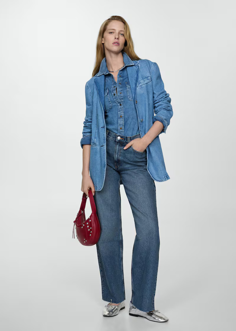 High-waist wideleg jeans -  Women | Mango USA | MANGO (US)