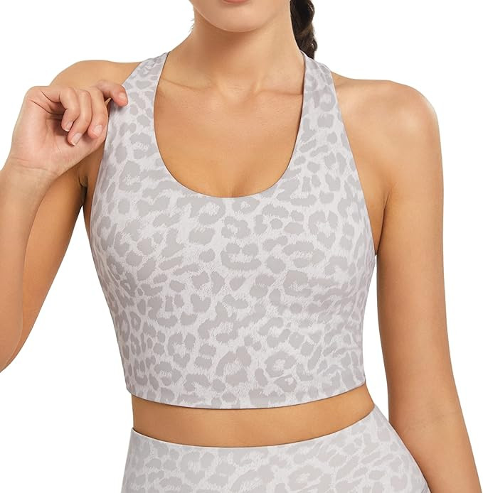 Sports Bras for Women Criss-Cross Back Padded Workout Tank Tops Medium Support Crop Tops for Wome... | Amazon (US)