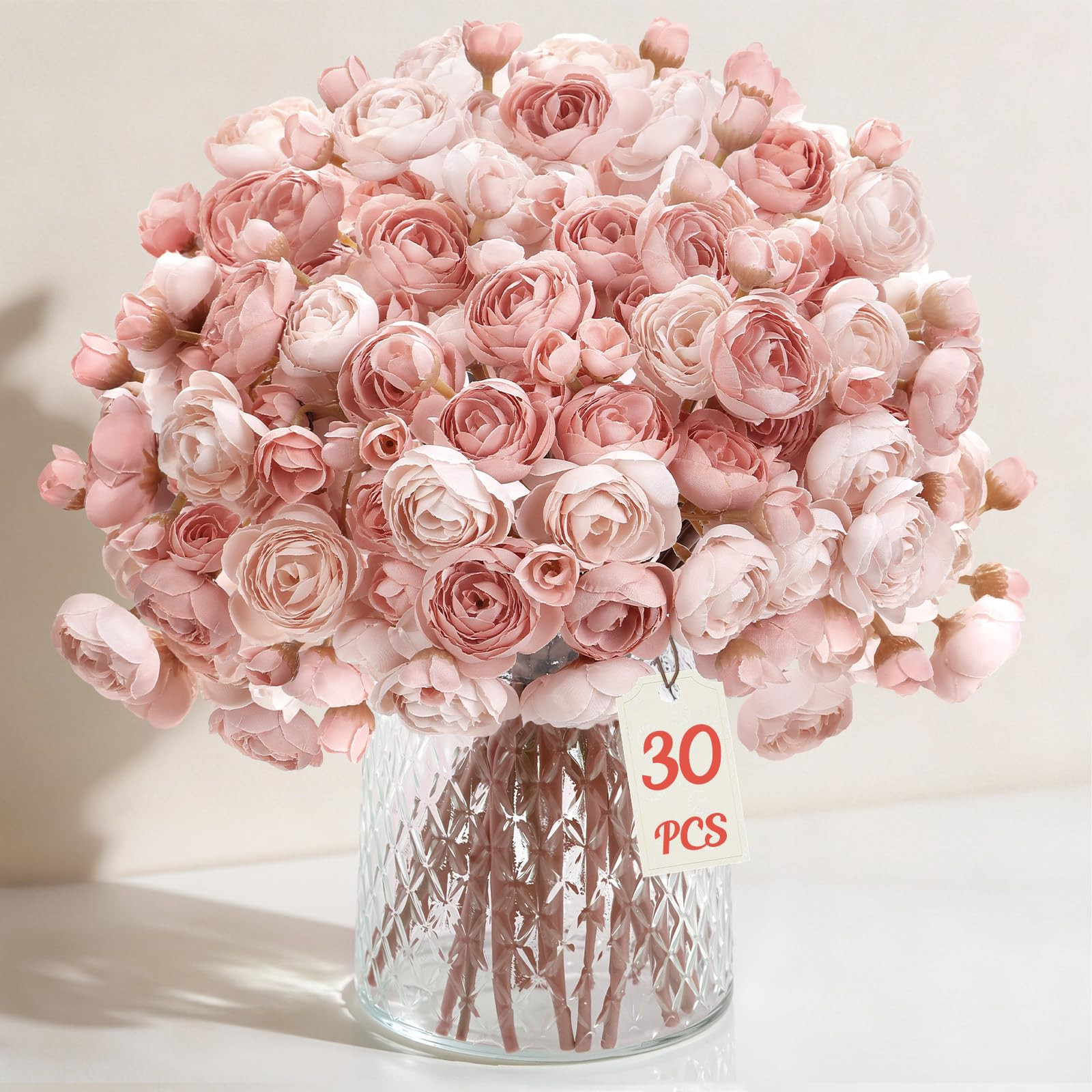 Alupssuc 30Pcs Ranunculus Artificial Flowers Faux Silk Mini Ranunculus, Spring Flowers Artificial... | Amazon (US)