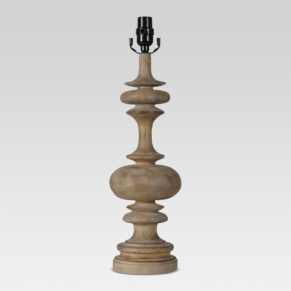 Turned Column Wood Large Lamp Base Brown Lamp Only - Threshold | Target