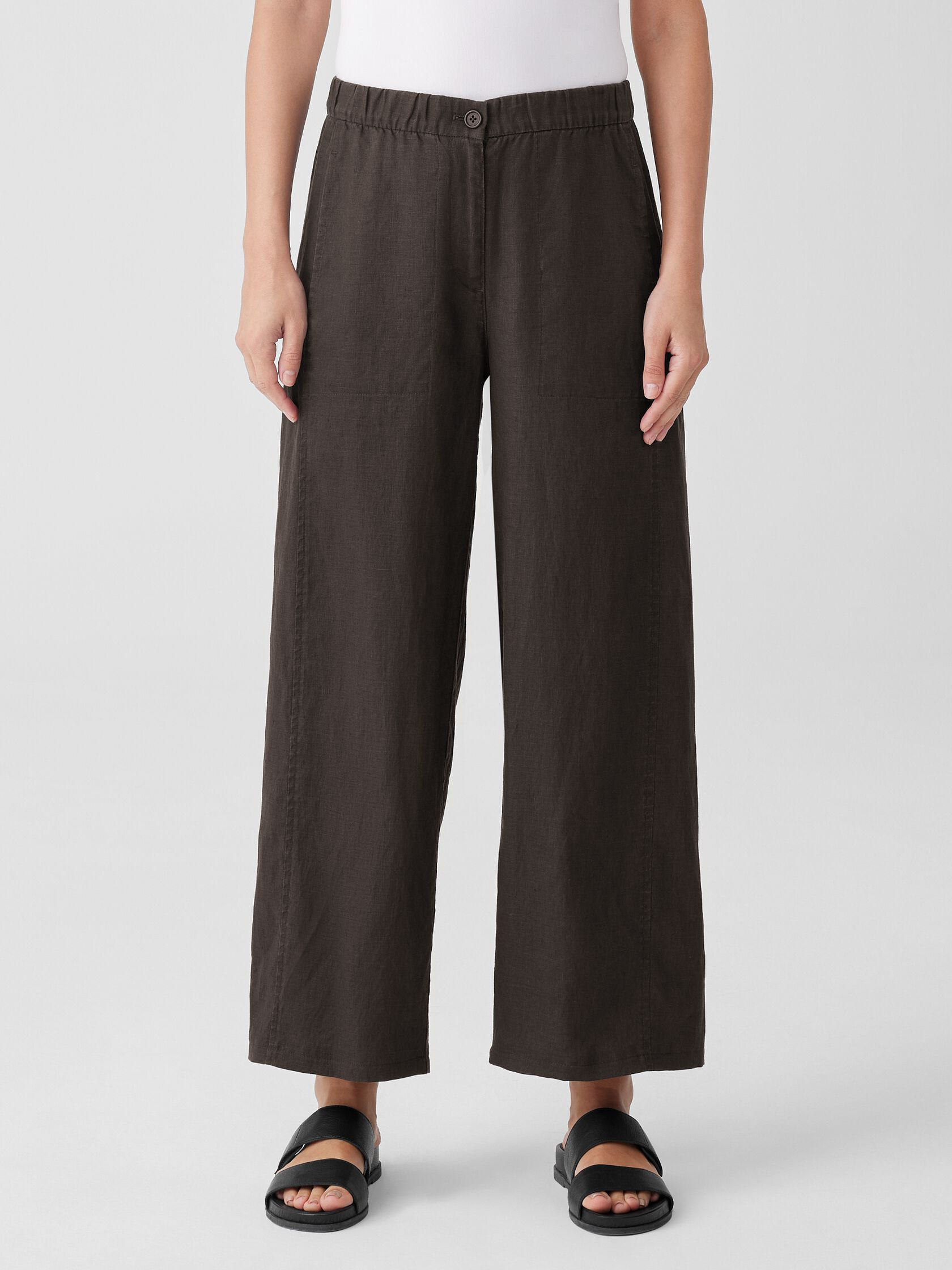 Organic Linen Wide Trouser Pant | Eileen Fisher
