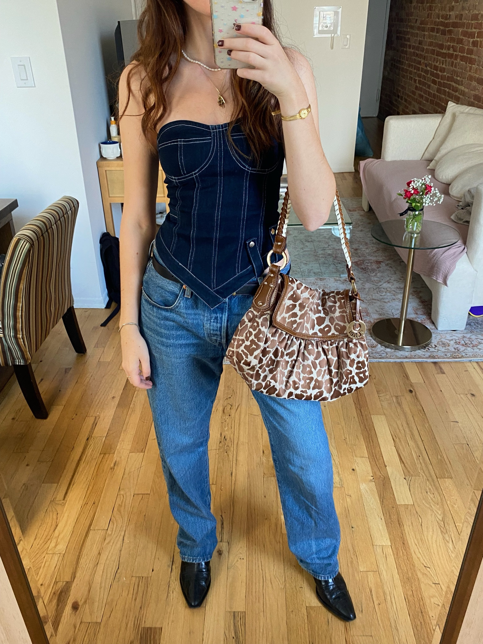 My outfit of the day! 🐆 full outfit details tagged (size up 2 sizes in the 501s for this look)