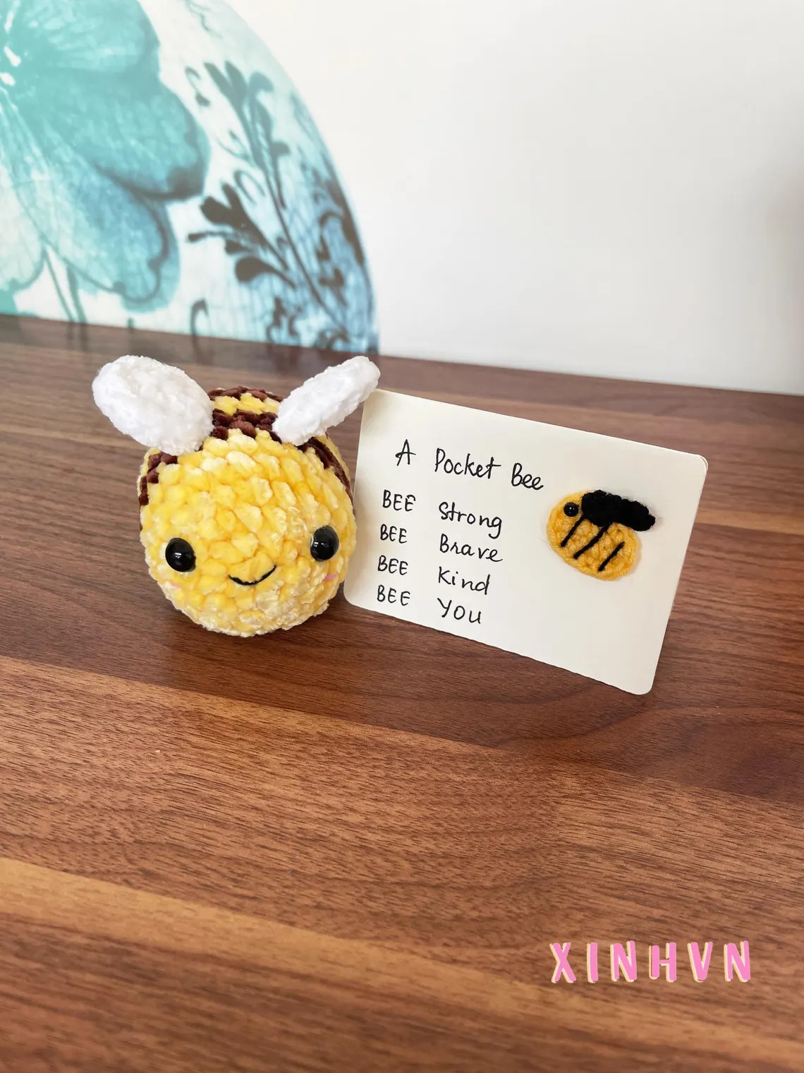 Cute Crochet Bee Plusie, Pocket Bee, Bumble Bee, Emotional Support Bee, Table/ Desk Decor - Etsy | Etsy (US)