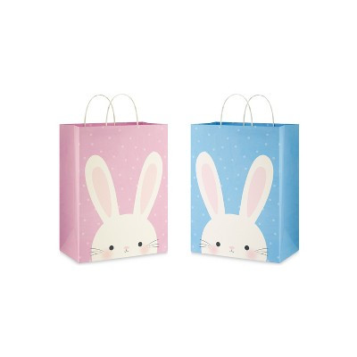 2 Ct. Easter Gift Bags 13", Pastel Bunny Designs | Target