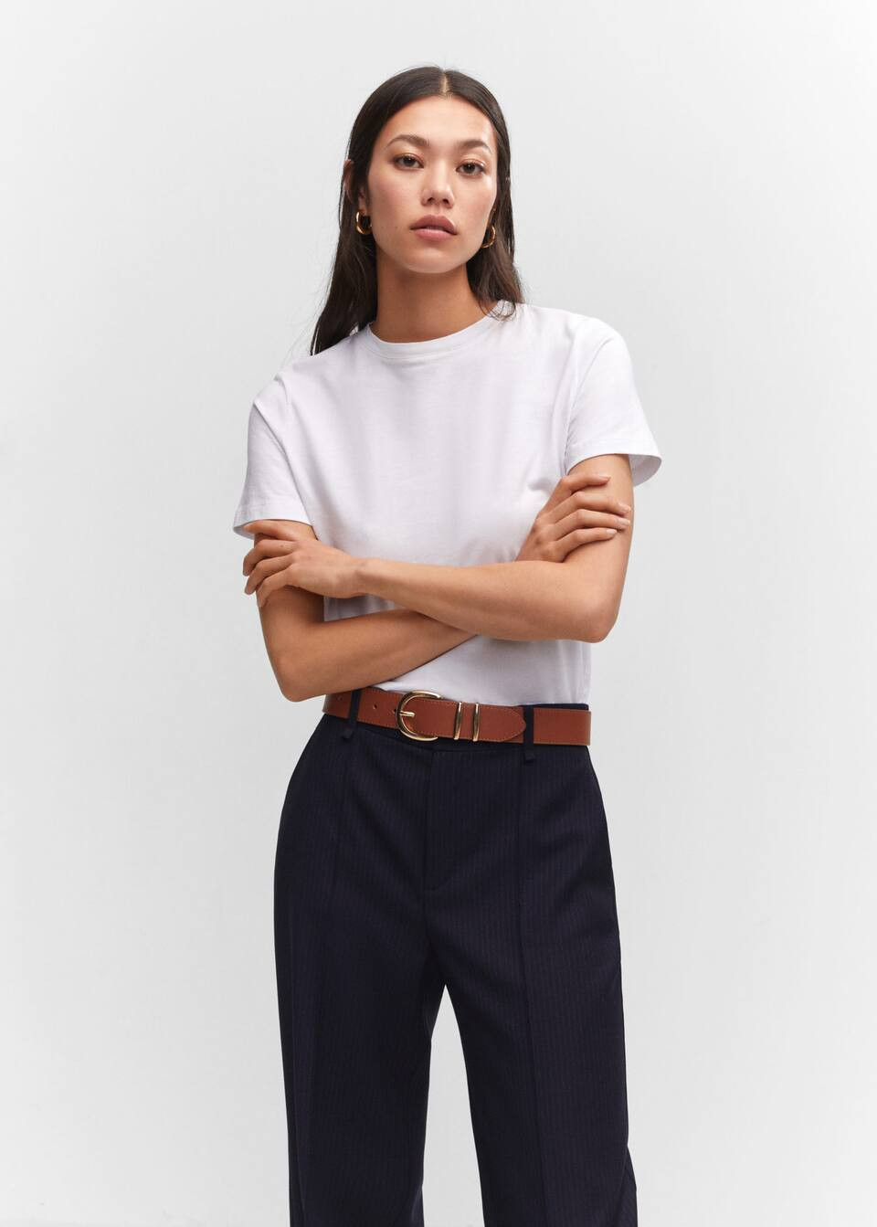 Straight striped trousers -  Women | Mango United Kingdom | MANGO (UK)