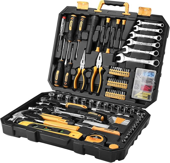 DEKOPRO 208 Piece Tool Set,General Household Hand Tool Kit, Auto Repair Tool Box with Plastic Too... | Amazon (US)