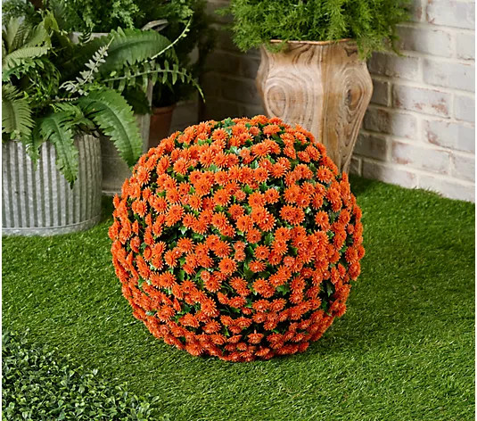 Wicker Park Oversized Indoor/Outdoor Faux Floral Sphere | QVC