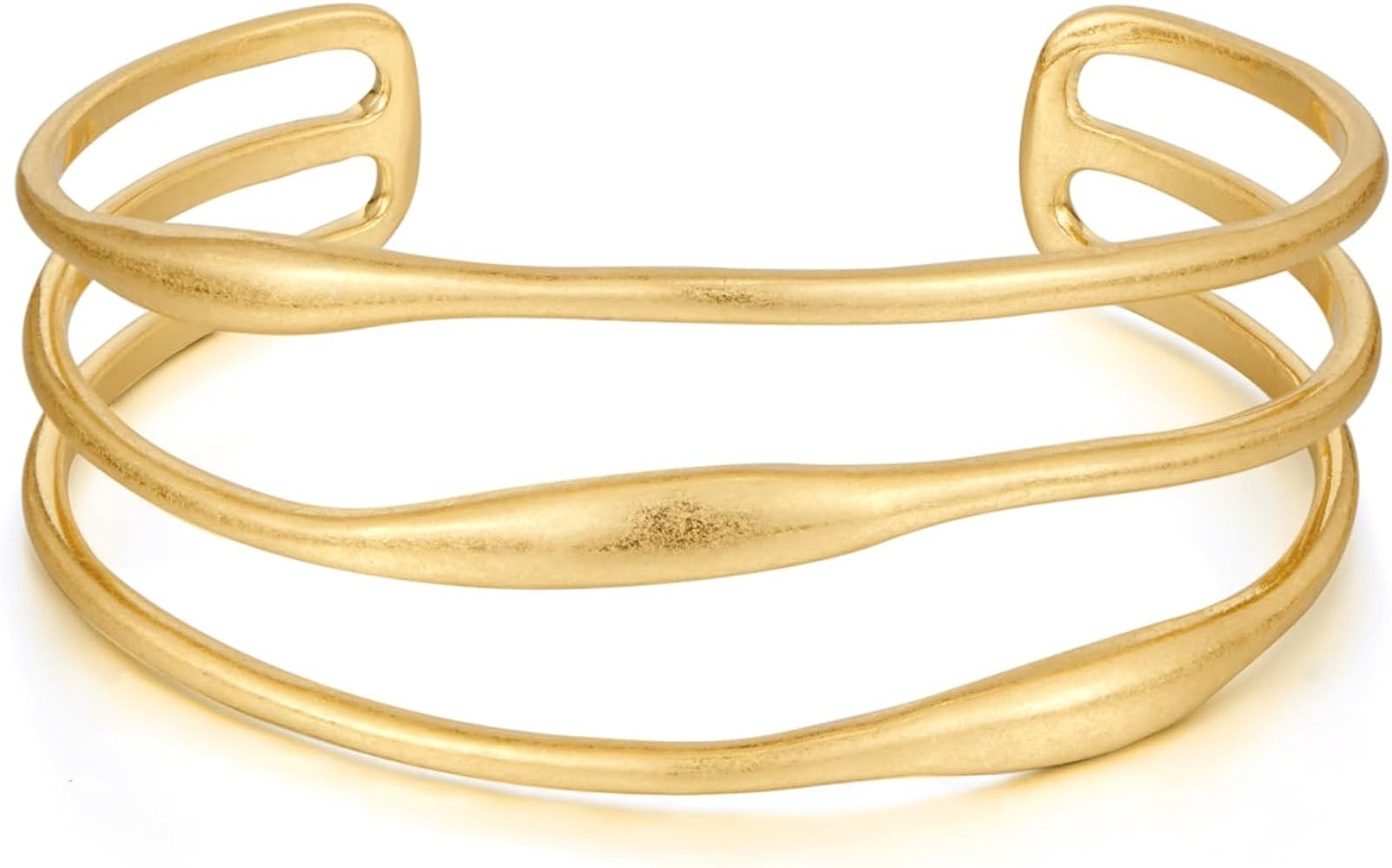 WOWORAMA Chunky Cuff Bracelets for Women Multi-layer Cross Wire Open Bangle Bracelet Adjustable C... | Amazon (US)