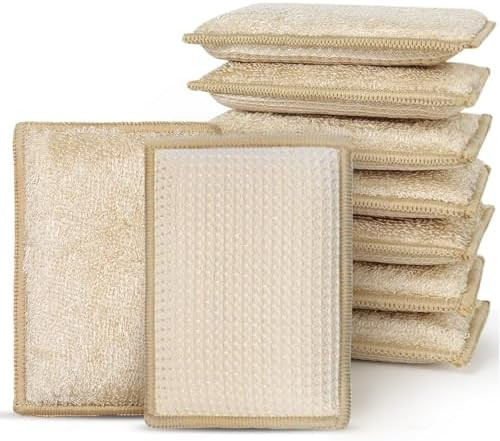 Bamboo Sponges for Dish Washing Reusable Dish Sponge Multi Use Kitchen Sponges Non-Scratch Reusab... | Amazon (US)