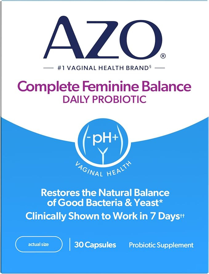 AZO Complete Feminine Balance Daily Vaginal Probiotics for Women, Clinically Proven to Help Prote... | Amazon (US)