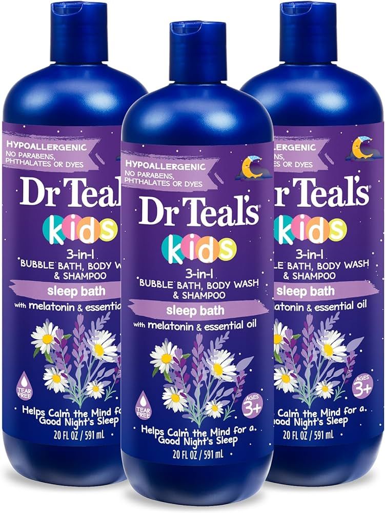Dr Teal's Kids 3-in-1 Sleep Bath: Bubble Bath, Body Wash & Shampoo with Melatonin & Essential Oil... | Amazon (US)
