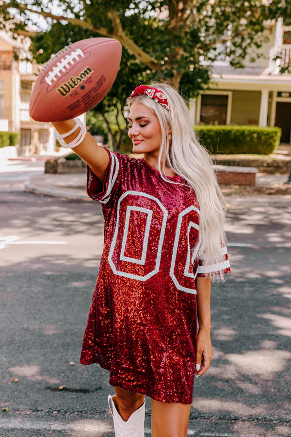 Ready To Shimmer Sequin Mini Dress in Crimson | Impressions Online Boutique