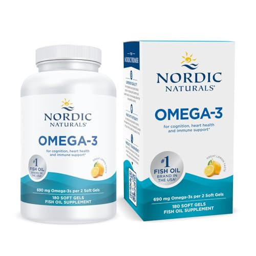 Nordic Naturals Omega-3, Lemon Flavor - 180 Soft Gels - 690 mg Omega-3 - Fish Oil - EPA & DHA - Immune Support, Brain & Heart Health, Optimal Wellness - Non-GMO - 90 Servings | Amazon (US)