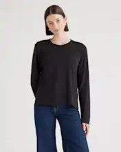 Cotton Modal Relaxed Long Sleeve Tee | Quince