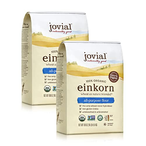 Jovial Einkorn 100% Organic Einkorn All Purpose Flour - Baking Flour, High Protein, Non-GMO, USDA Certified Organic, Unbleached Flour, Product of Italy, Organic All Purpose Flour - 10 Lb, 2 Pack | Amazon (US)