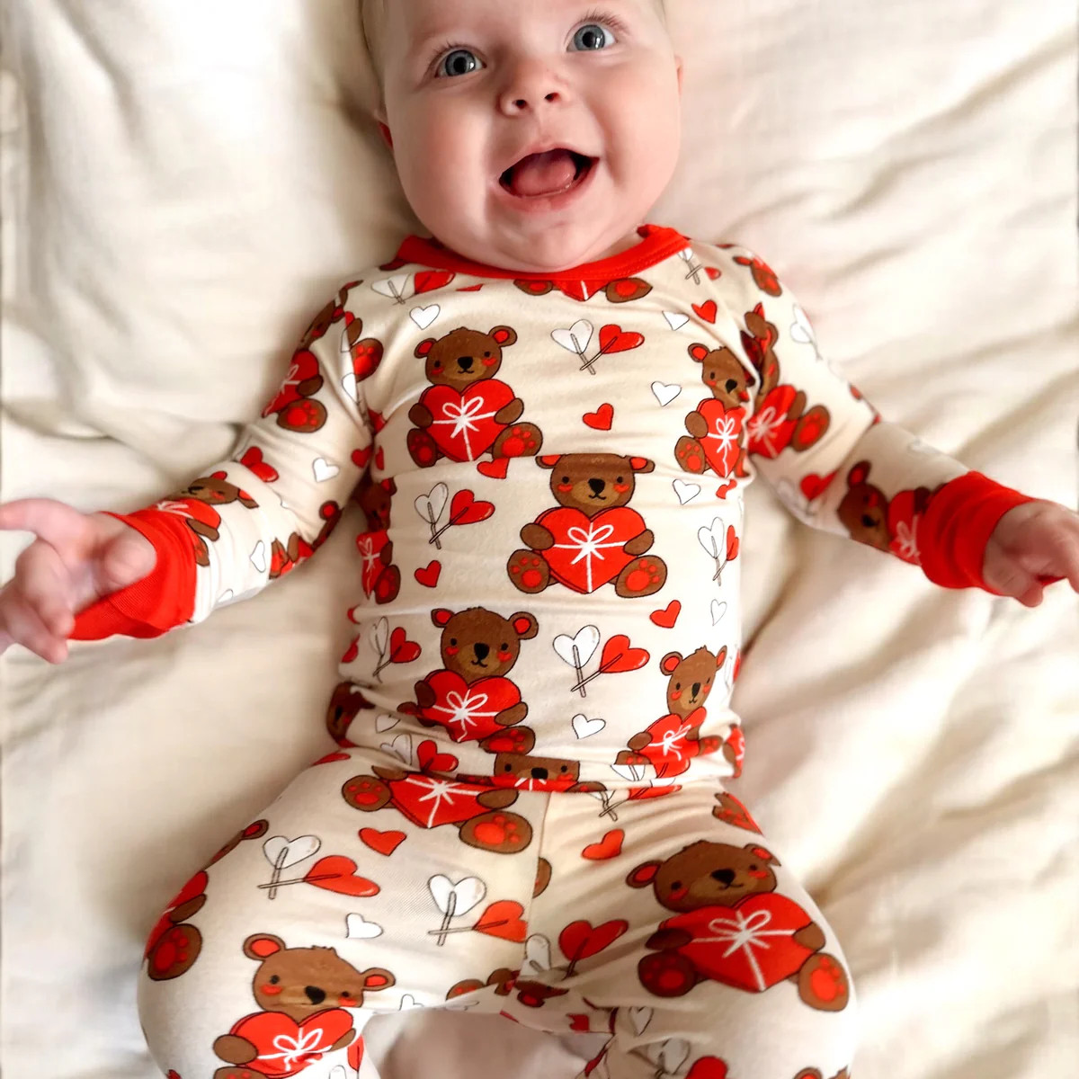 Long Sleeve 2-Piece Set, Valentine Bear | SpearmintLOVE