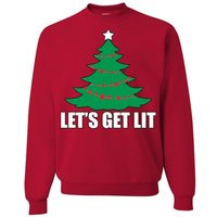 Ugly Christmas Sweater Let's Get Lit Unisex Sweatshirt | Etsy (US)