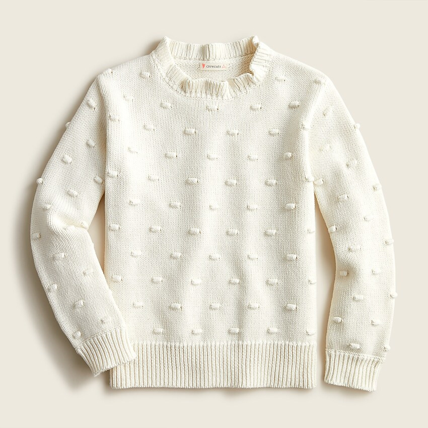 Girls' ruffleneck bobble sweater | J. Crew US