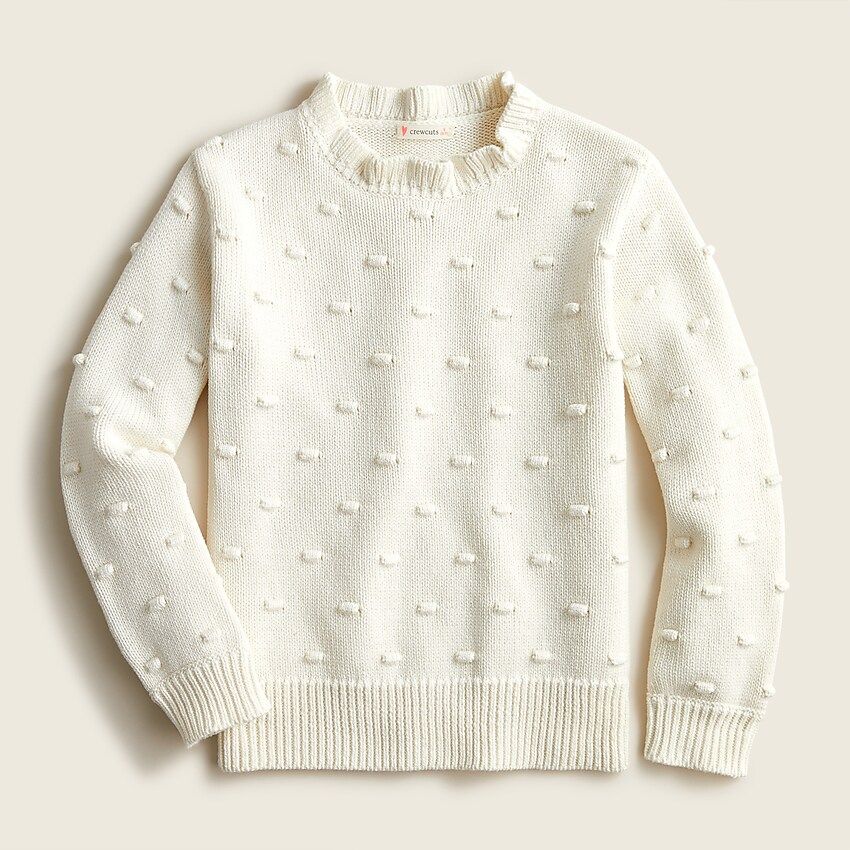 Girls' ruffleneck bobble sweater | J.Crew US