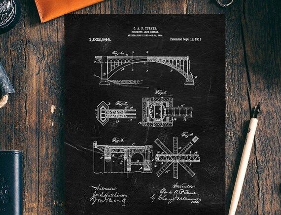 Concrete Bridge Patent Print1911civil Engineer Print | Etsy | Etsy (US)