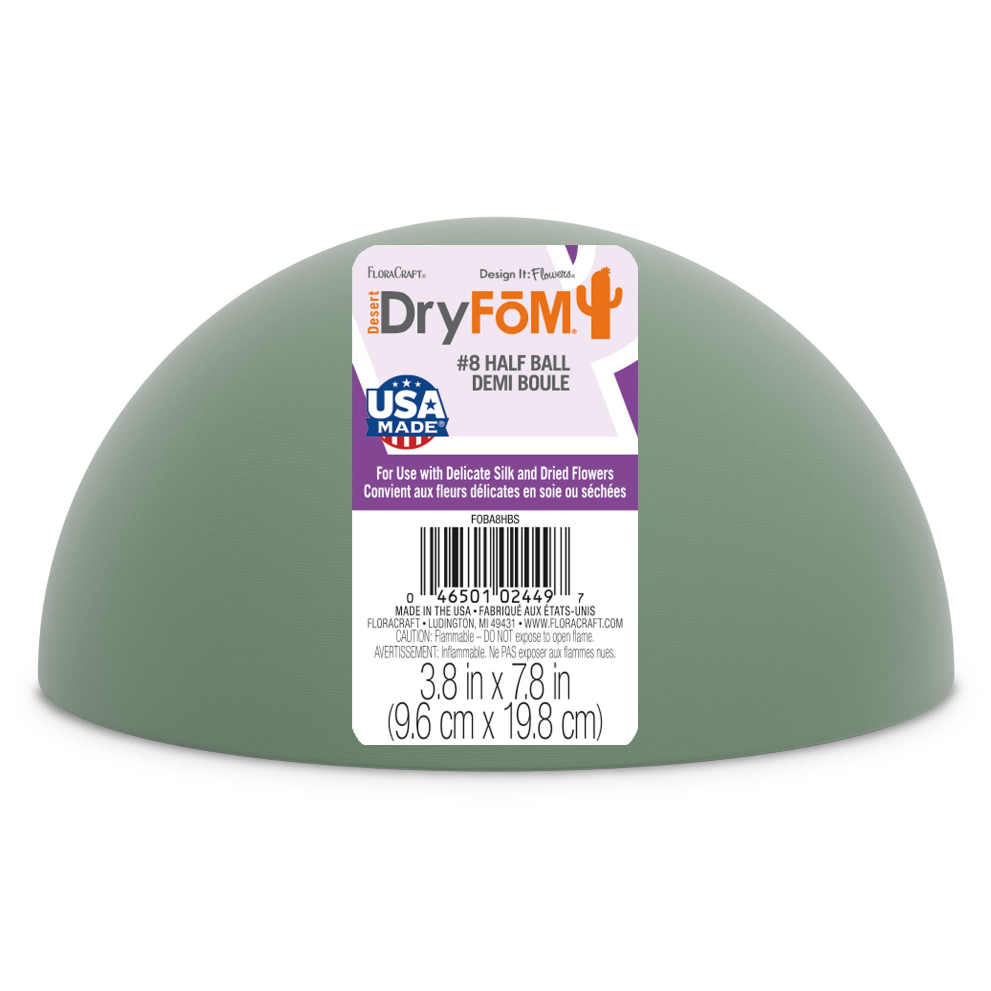 FloraCraft Floral Desert DryFōM Half Ball 3.8 Inch x 7.8 Inch Green | Amazon (US)