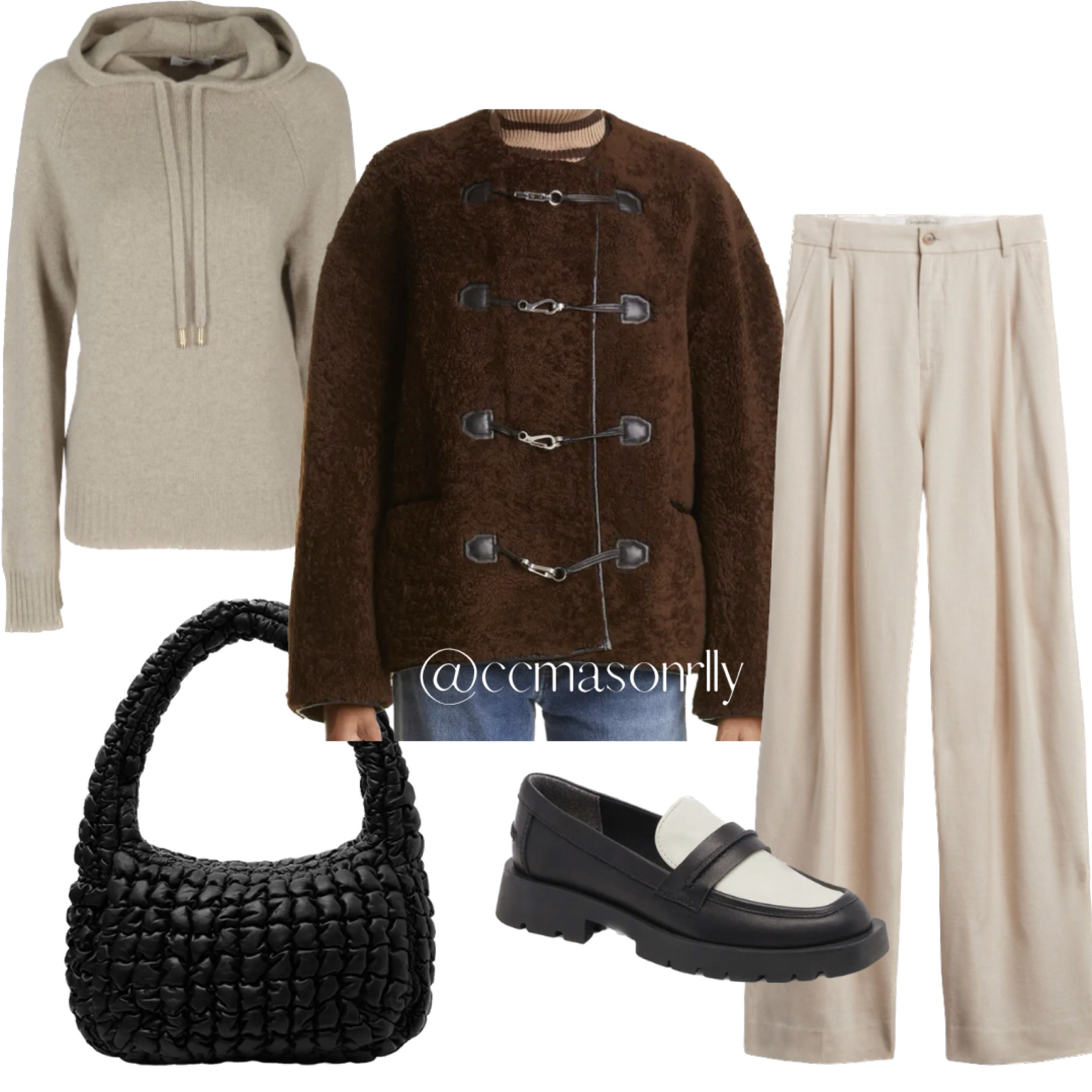 Casual luxury has an undeniable appeal. The seasons it bag is from COS. Pair it with just about any style. Its generous size and black luxe finish goes from day to night. Pair it with this luxe cashmere hoodie, pleated trousers and stylish loafers. The Row brown jacket is goals!

#LTKSeasonal #LTKstyletip #LTKeurope