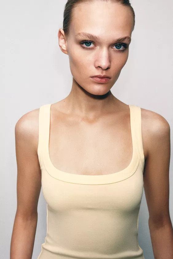 COTTON SLEEVELESS T-SHIRT | Zara US