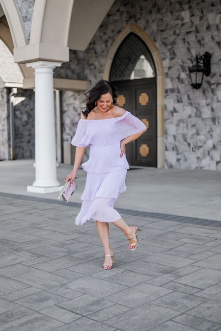 Spring wedding guest dress under $50! 💜

Tiered wedding guest dress // ruffled wedding guest dress // bump friendly wedding guest dress // lavender dress 

#LTKwedding #LTKbump #LTKunder50