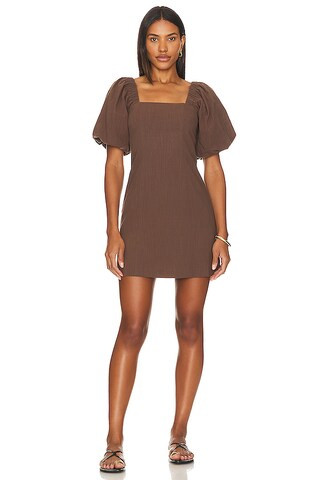 SNDYS X Revolve Tuscany Linen Dress in Brown from Revolve.com | Revolve Clothing (Global)