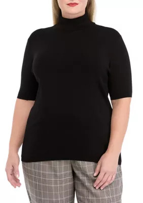 Anne Klein Plus Size Half Sleeve Turtleneck Sweater | Belk