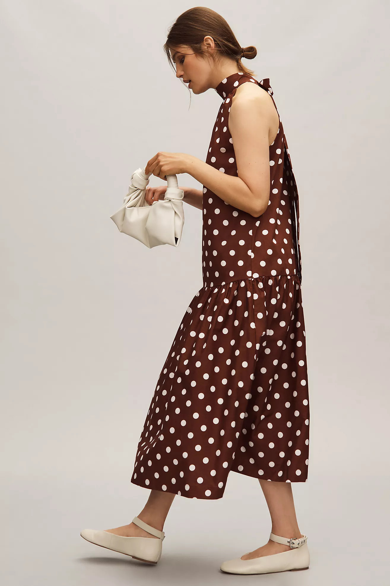 Maeve Halter Drop-Waist Midi Dress | Anthropologie (US)