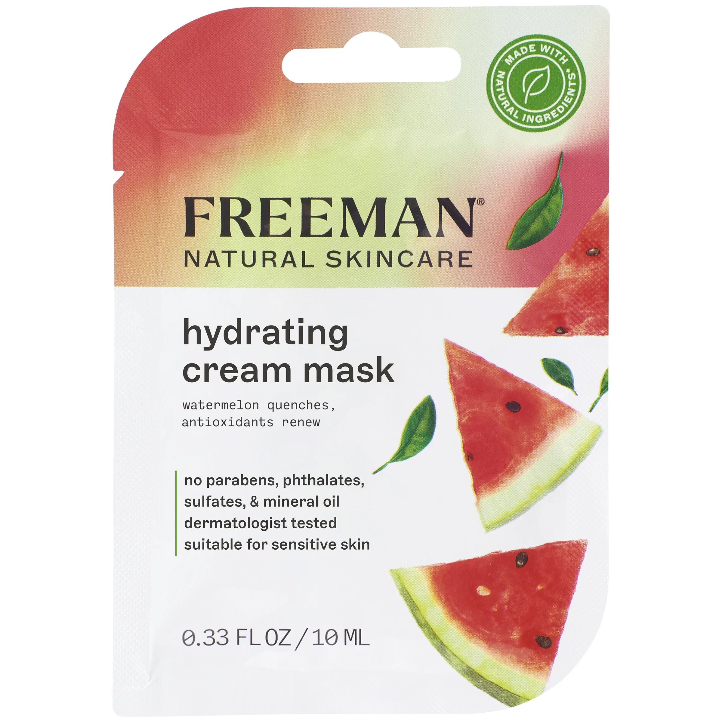 Freeman Natural Skincare Hydrating & Antioxidant Cream Leave on Mask, for Dryness - Walmart.com | Walmart (US)