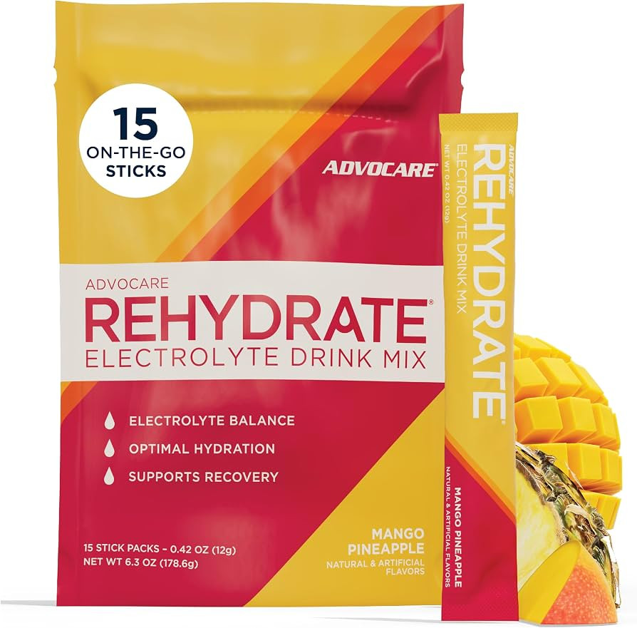 AdvoCare Rehydrate Electrolyte Drink Mix, Mango Pineapple, 15 Sticks | Amazon (US)