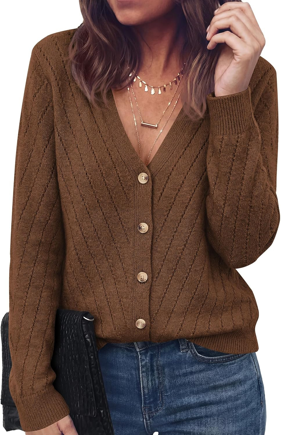 PRETTYGARDEN Women's Cozy Cardigan Sweater with Button | Amazon (US)