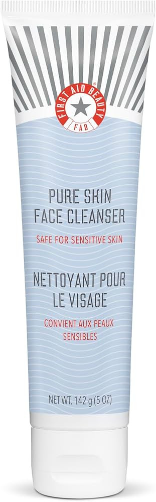 First Aid Beauty Pure Skin Face Cleanser, Sensitive Skin Cream Cleanser with Antioxidant Booster,... | Amazon (US)