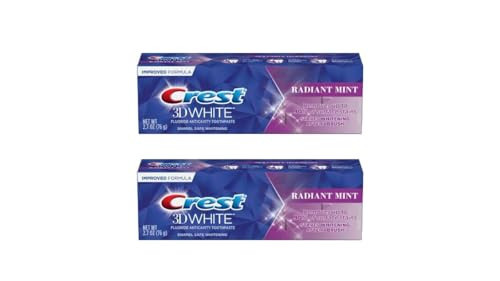 Crest 3D White Toothpaste Radiant Mint, 2.7 Oz (76g) - Pack of 2 | Amazon (US)