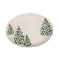 Debossed Evergreen Trees Dinne White | The Container Store