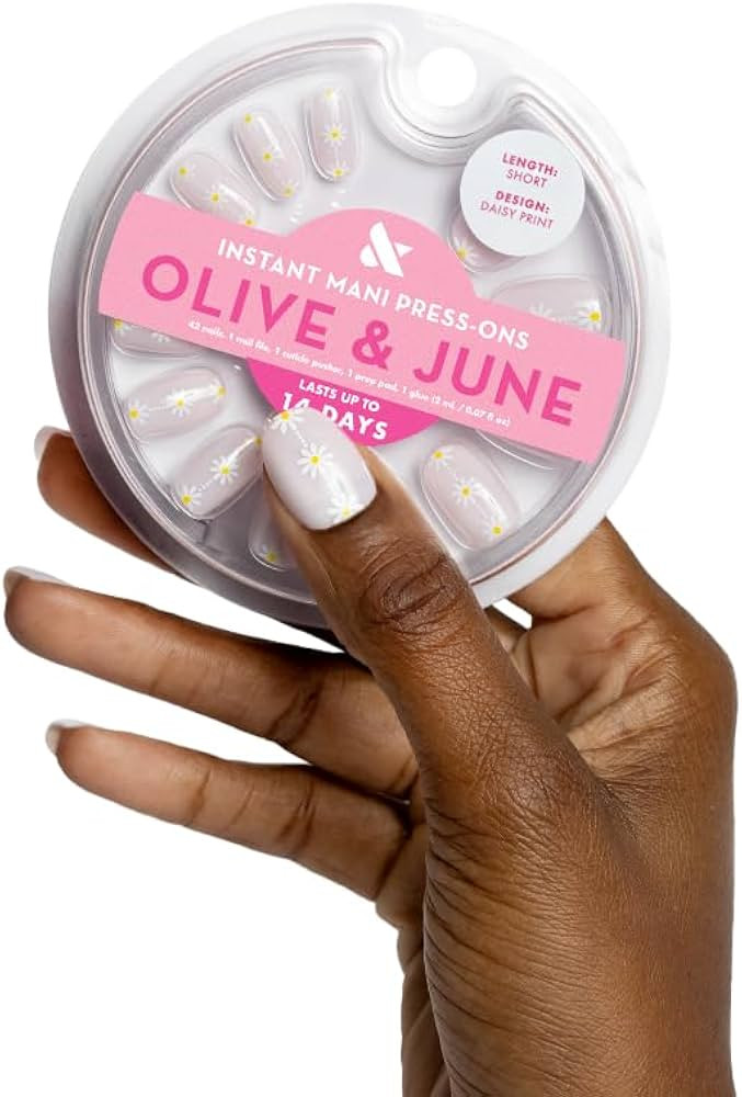 Olive & June Instant Mani Press-On Nails (Glue) | 42 Fake Nails, 21 Sizes | Non-Toxic, Long-Lasti... | Amazon (US)