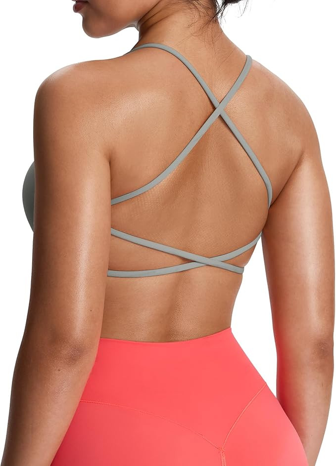 Aoxjox Women's Workout Sports Bras Fitness Ivy Low Impact Bra Yoga Crop Tank | Amazon (US)