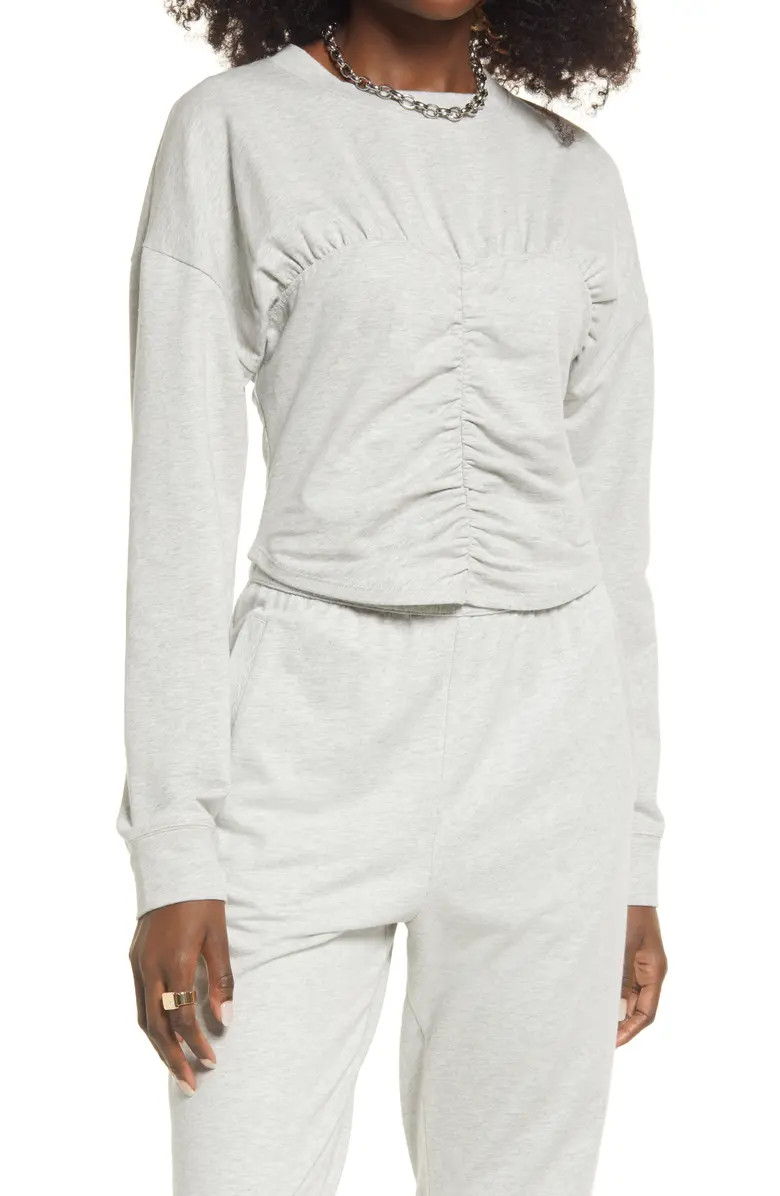 Open Edit Corset Detail Sweatshirt | Nordstrom | Nordstrom