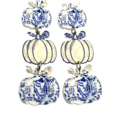Triple Chinoiserie Pumpkin Earrings | Teggy French
