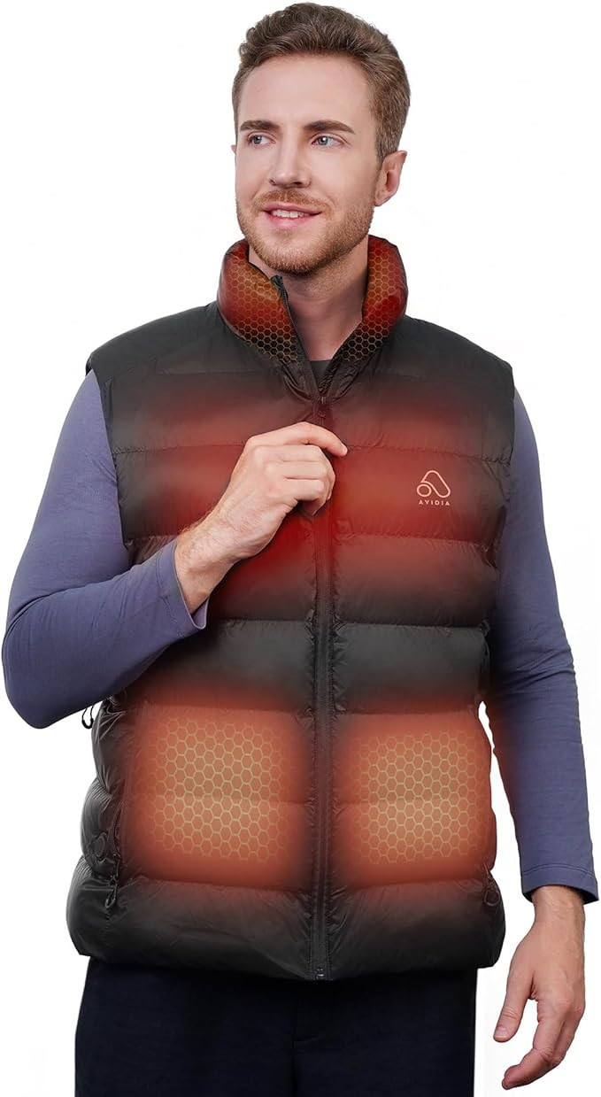 AVIDIA Heated Vest for men with Battery Pack, Rechargeable, Carbon NanoTube-1S Fast Heating, Fish... | Amazon (US)