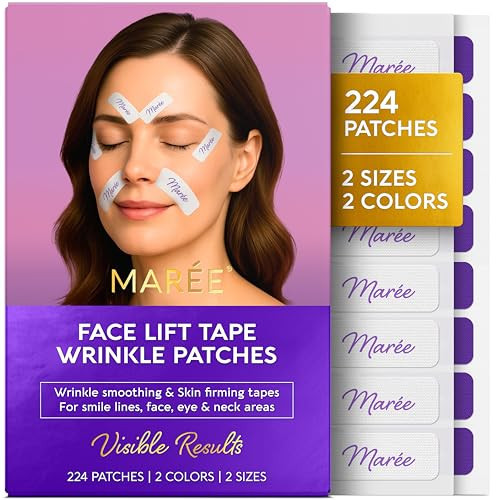 MAREE Face Lift Tape Wrinkle Patches – Anti-Wrinkle Patches for Lip – Smile Line Patches for Eyes, Neck & Forehead – Neck Lift Face Tape for Wrinkles – Overnight Lifting Stickers for Women – 224 Pcs | Amazon (US)