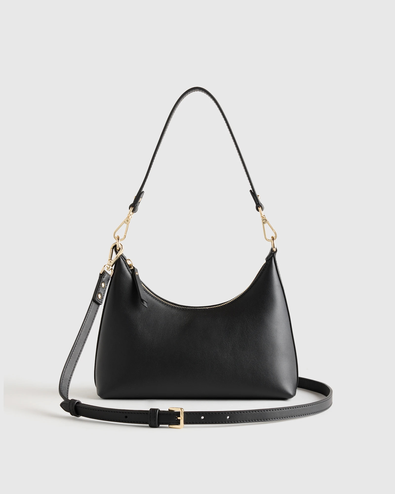 Quince | Women's Blair Small Shoulder Bag in Black, Italian Leather | Quince