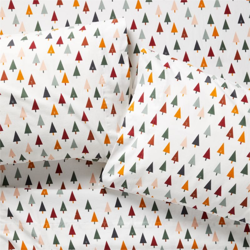 Supercozy Friendly Forest Organic Cotton Flannel Kids Sheet Set | Crate & Kids | Crate & Barrel