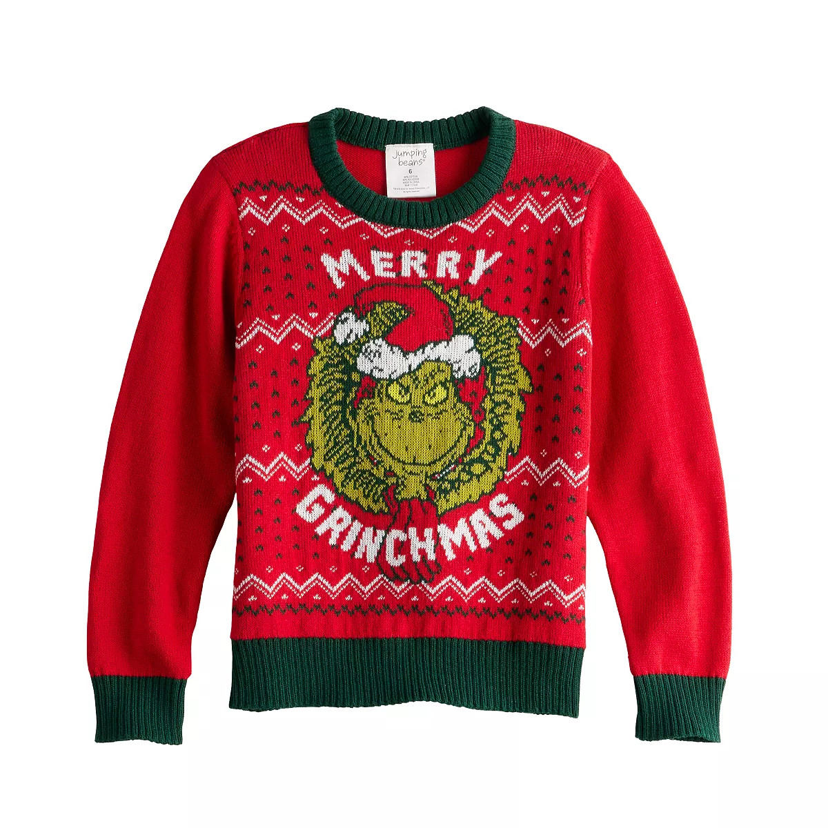 Boys 4-12 Jumping Beans® Dr. Seuss How The Grinch Stole Christmas "Merry Grinchmas" Sweater | Kohl's