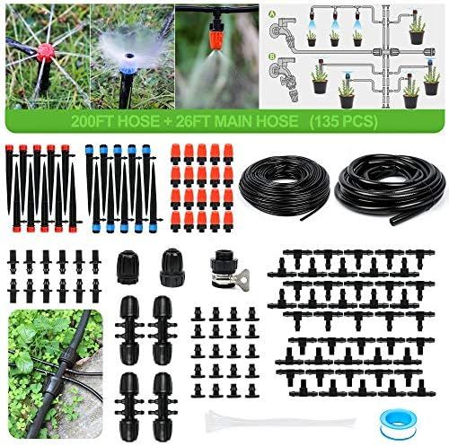 MIXC 226FT Greenhouse Micro Drip Irrigation Kit Automatic Irrigation System Patio Misting Plant W... | Amazon (US)