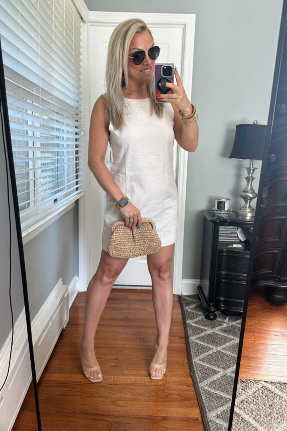 Simple linen dress in beige color. Open back. Wearing a size small. Lightweight and comfortable .

#LTKOver40